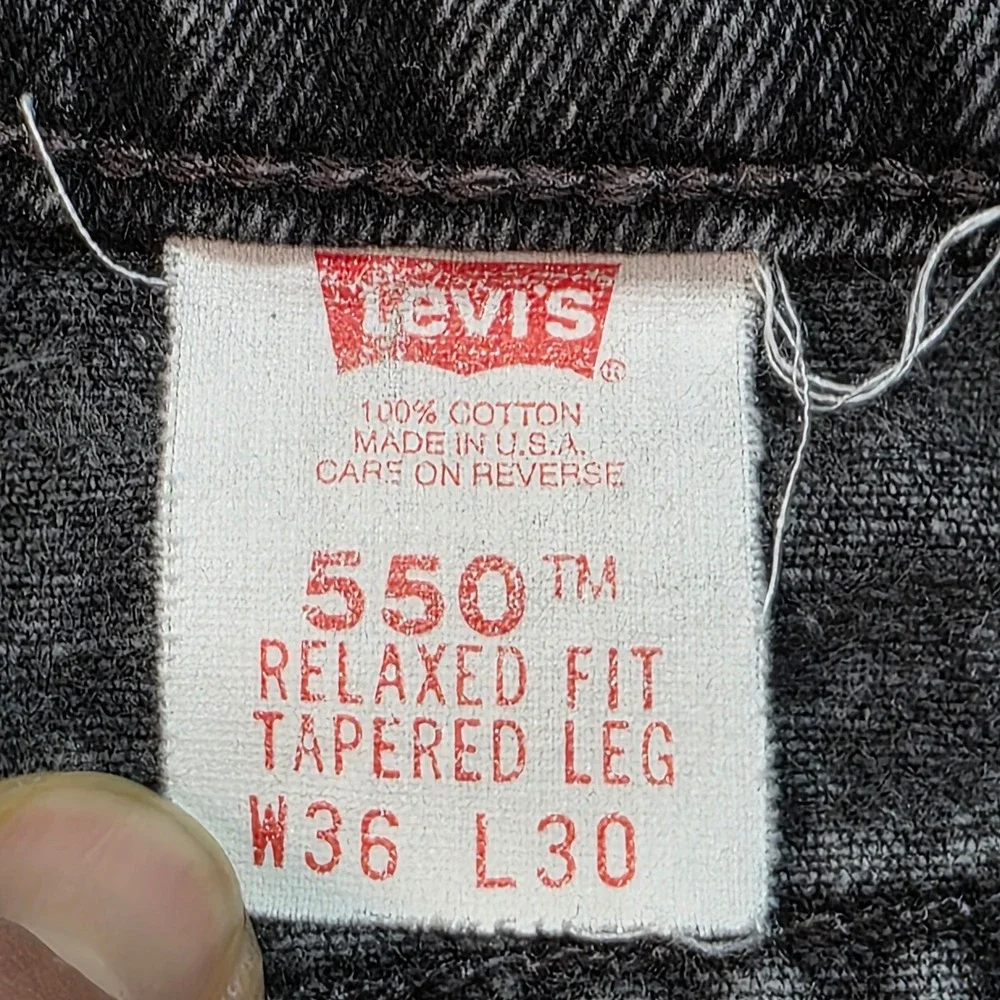 Vintage Levi's 550 Relaxed Fit Tapered Leg Black Jeans Men's‎ 36x30 Made in USA